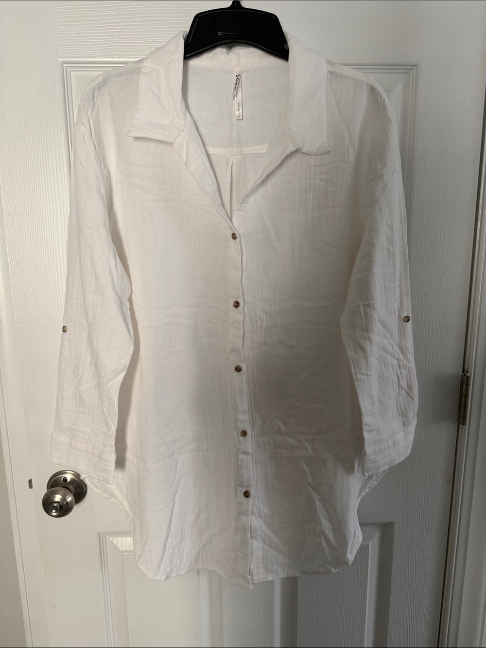 Soma Swim Button-Up Cover-Up in Coconut